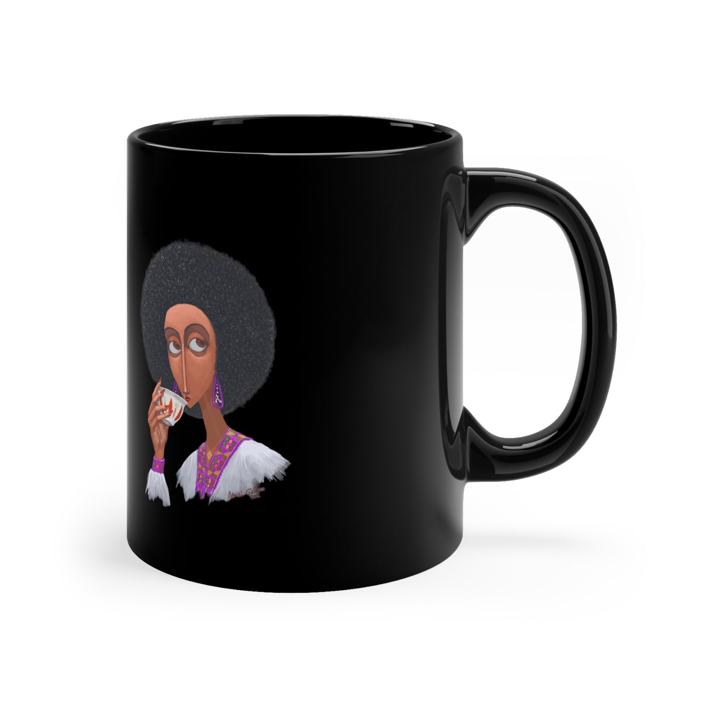 Ethiopian Black Coffee Mug, 11oz